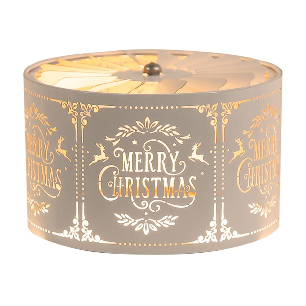 Aroma Silhouette White & Gold Merry Christmas Carousel Shade £11.69